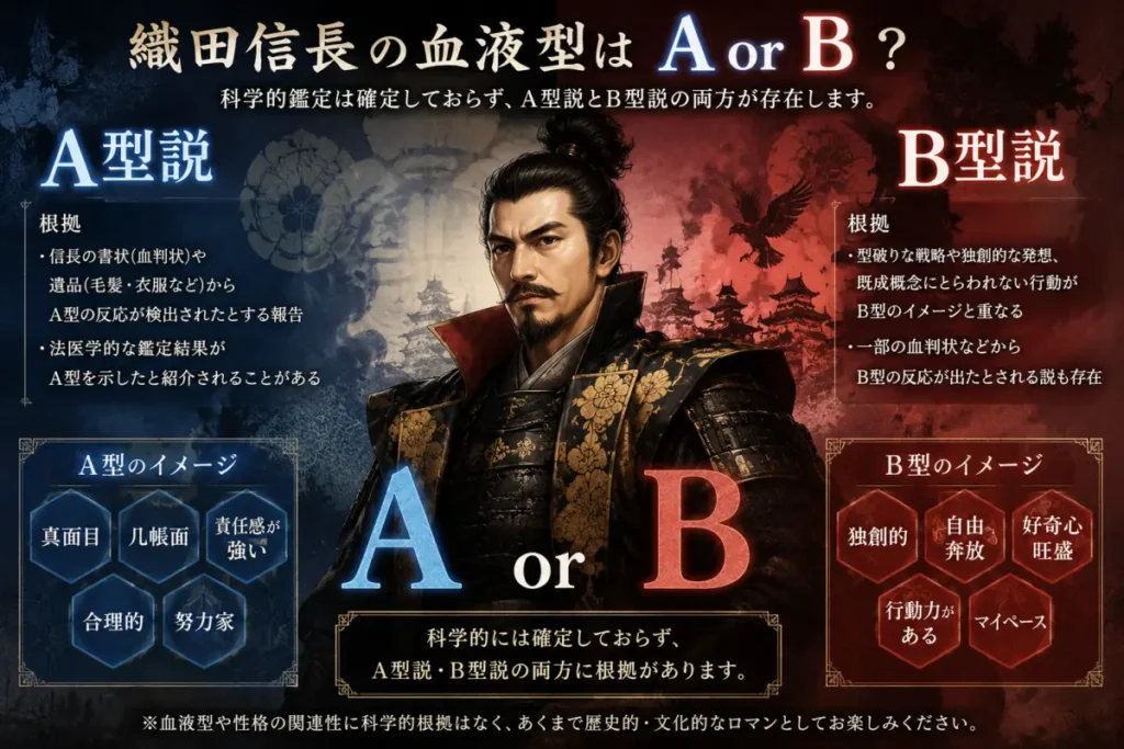 織田信長の血液型は A or B